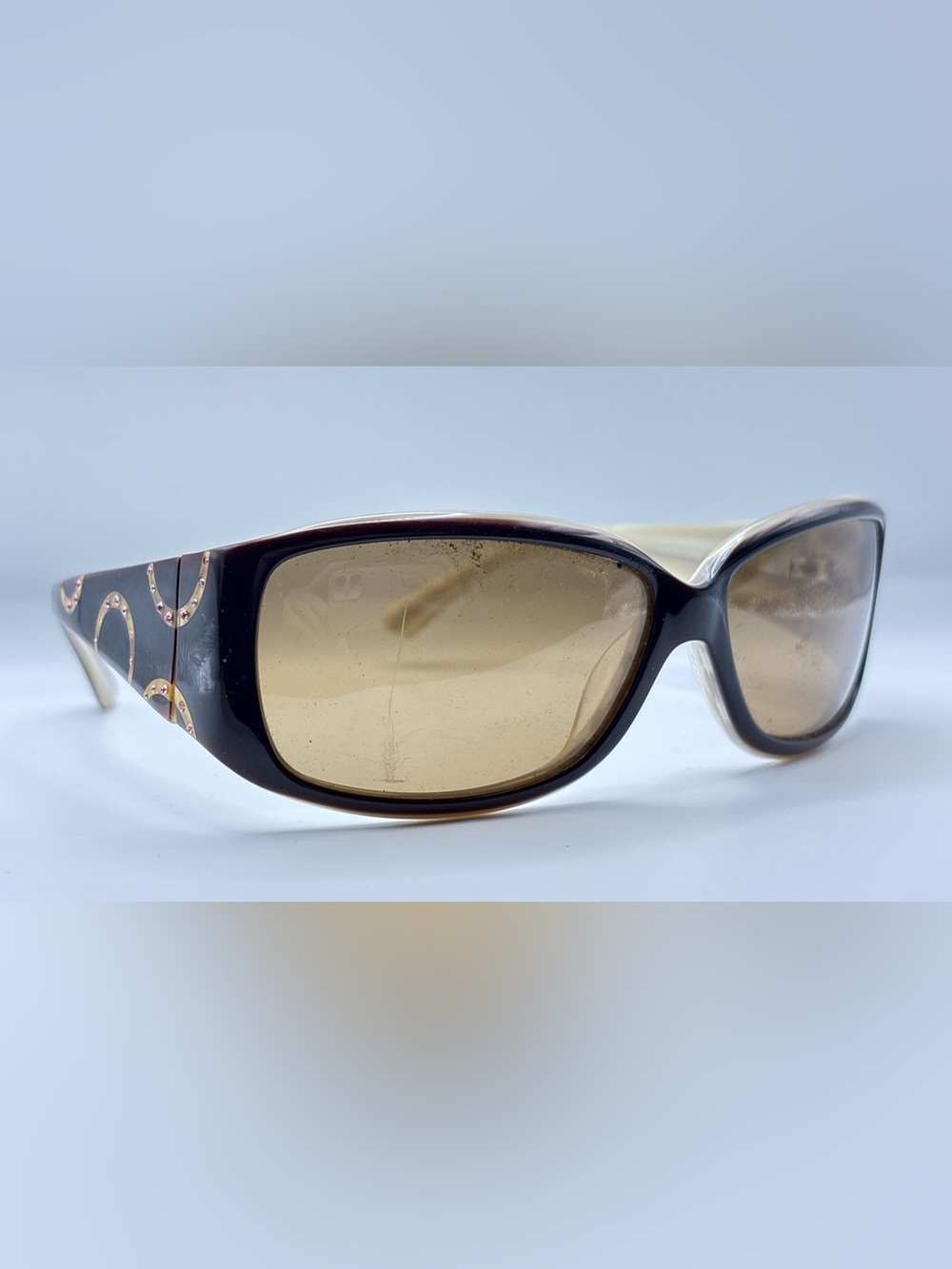Marie Claire Jolie Brown Oval Sunglasses Frames Only